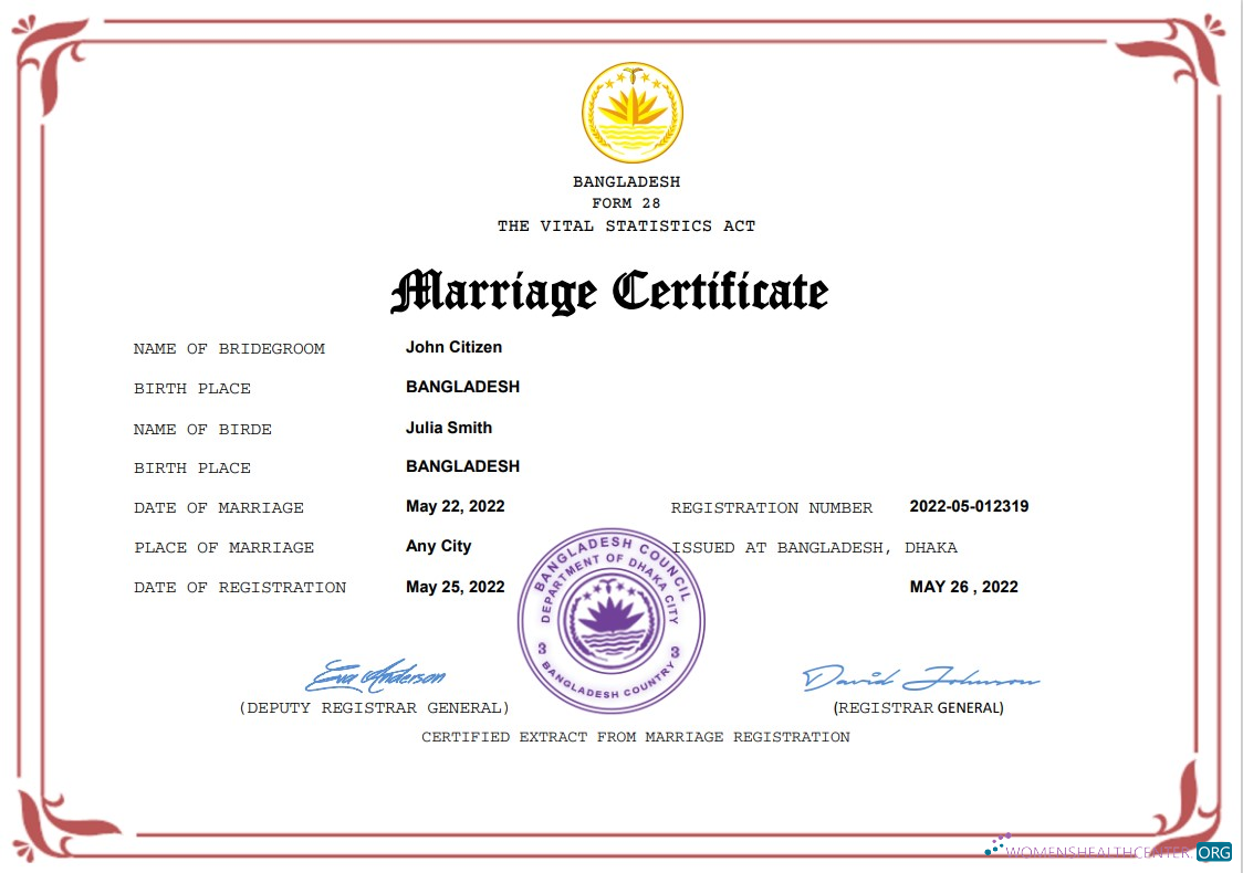 Download Bangladesh marriage certificate Word and PDF template Photoshop template